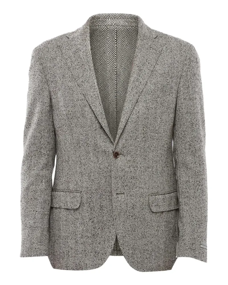 Corneliani Sakko mit Fischgrätenmuster - Grau Grau