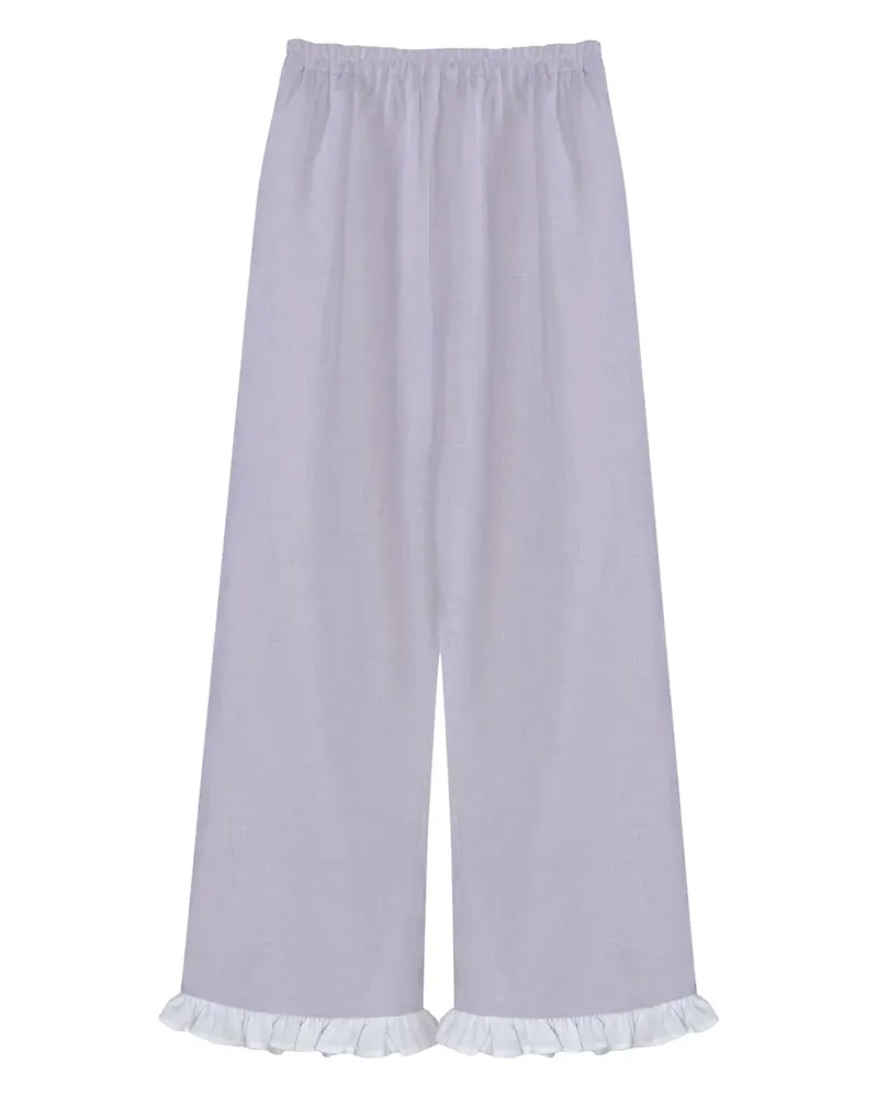 SLEEPER Gerade Leinenhose - Violett Violett