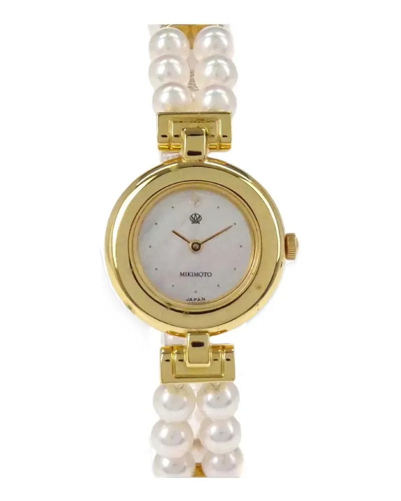 Mikimoto 18K yellow gold 20mm watch - Weiß Weiß