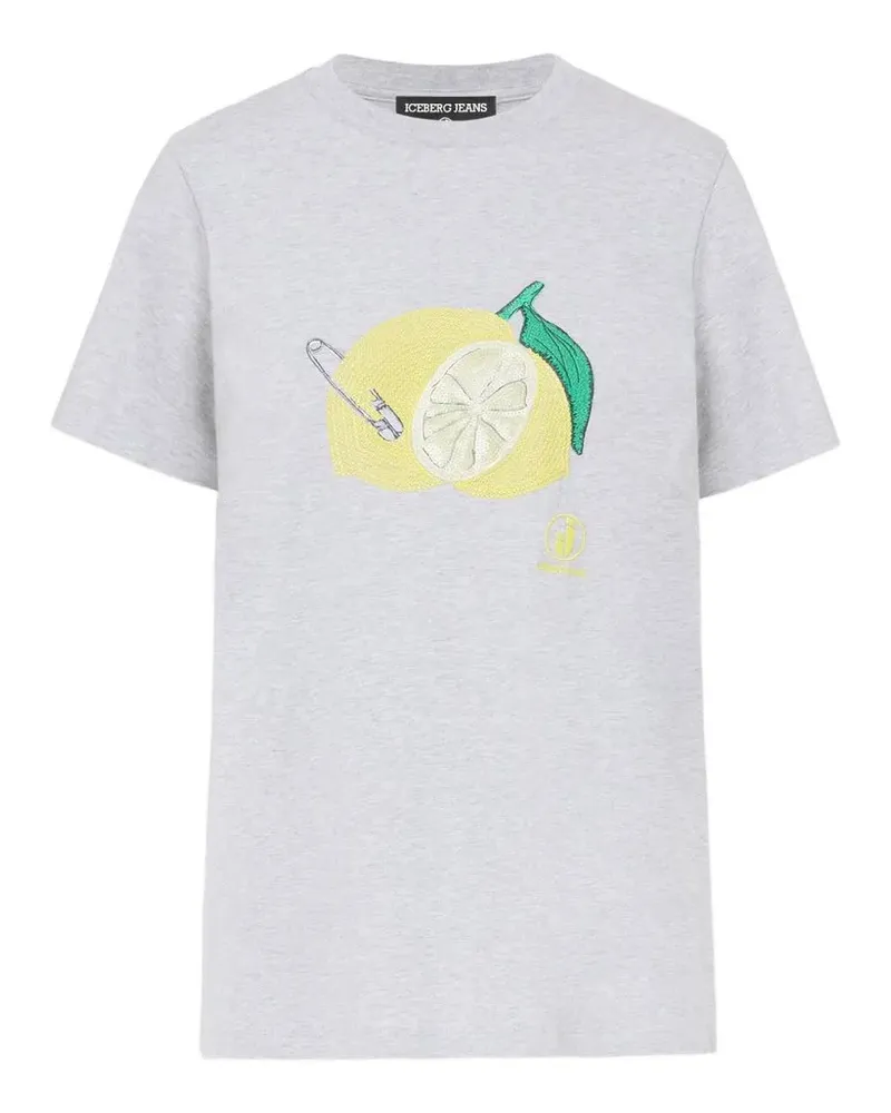 Iceberg lemon-print short-sleeve T-shirt - Grau Grau