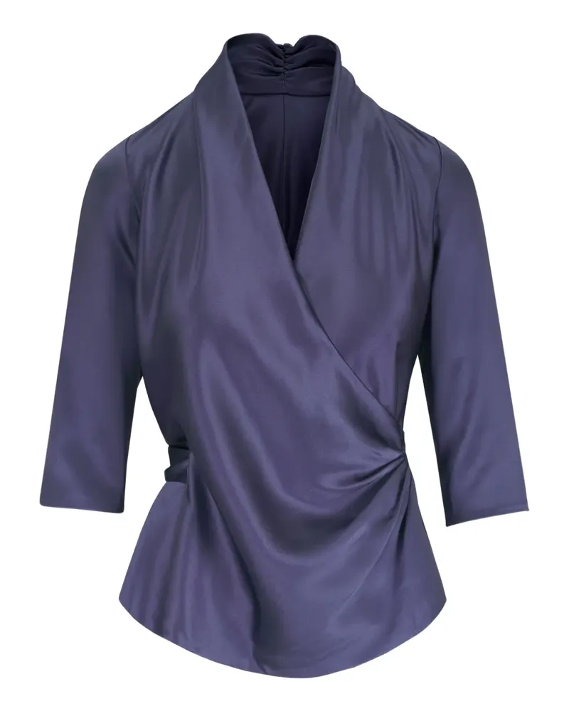 Peter Cohen Wickelbluse aus Seide - Violett Violett