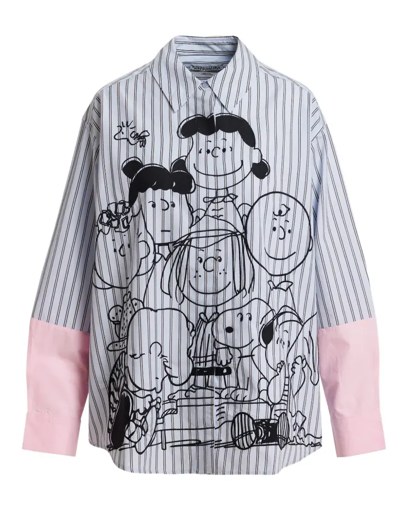 Essentiel Peanuts™ embroidery striped shirt - Blau Blau