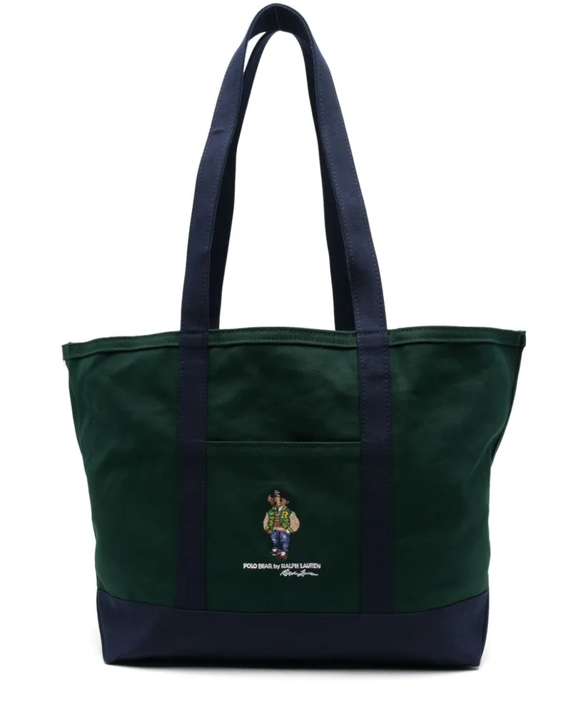Ralph Lauren Shopper mit Polo Bear - Grün Grün