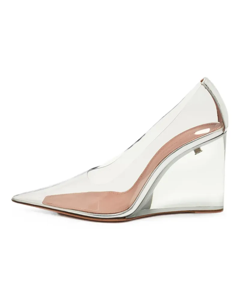 Amina Muaddi Ane wedge pumps - Weiß Weiß