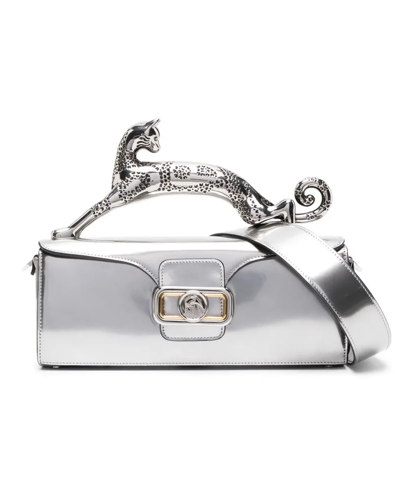 Lanvin Stifteetui aus Leder - Silber Silber