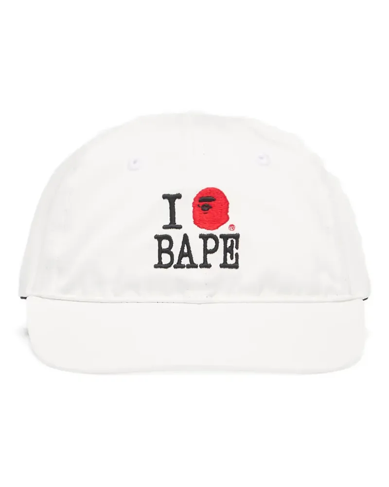 BAPE logo-embroidery baseball cap - Weiß Weiß