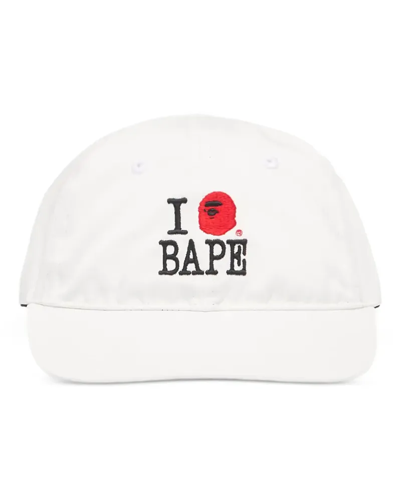 BAPE Baseballkappe mit Logo-Stickerei - Weiß Weiß