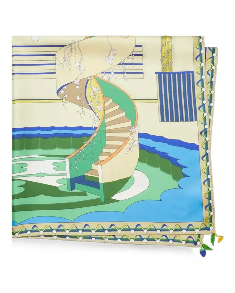 Tory Burch The Pool silk scarf - Nude Nude