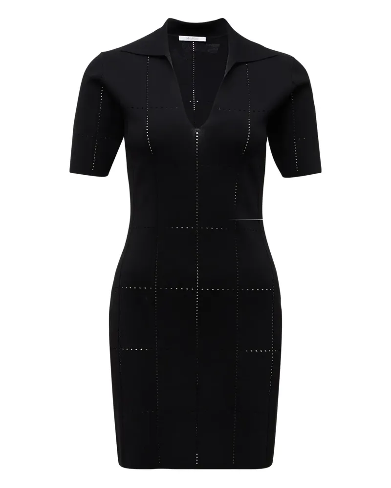 Max Mara Minikleid mit Lochmuster - Schwarz Schwarz