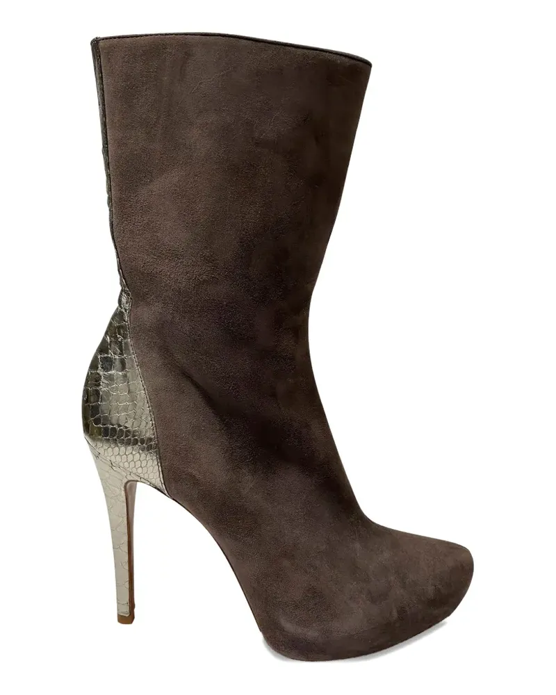 Alexandre Birman platform snakeskin ankle boots - Braun Braun