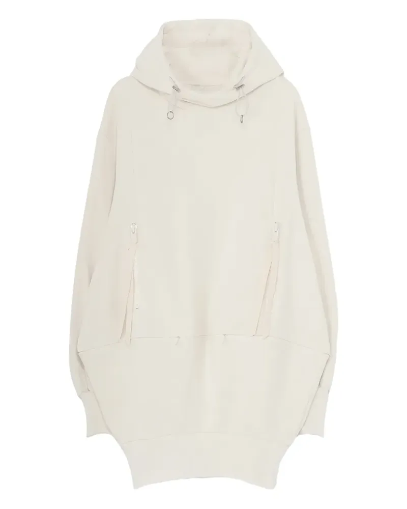 Yohji Yamamoto drawstring hooded jumper - Weiß Weiß