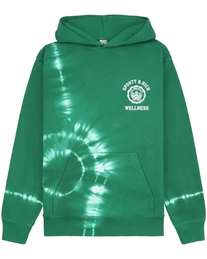 SPORTY & RICH Emblem Batik-Hoodie - Grün Grün