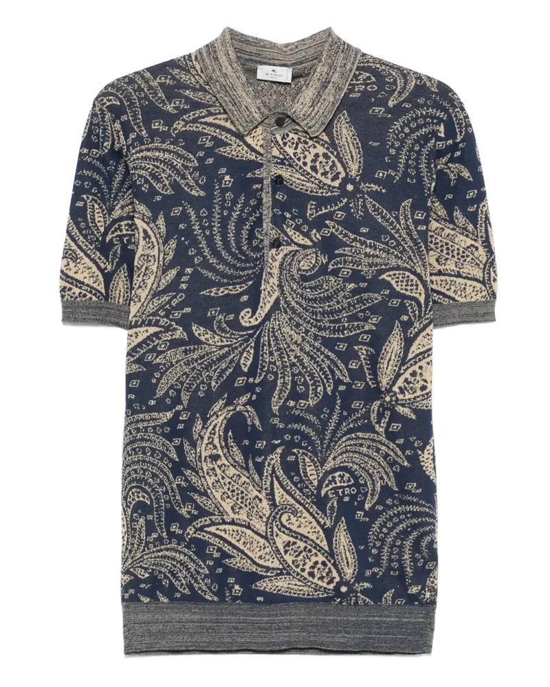 Etro Poloshirt mit Paisleymuster - Blau Blau