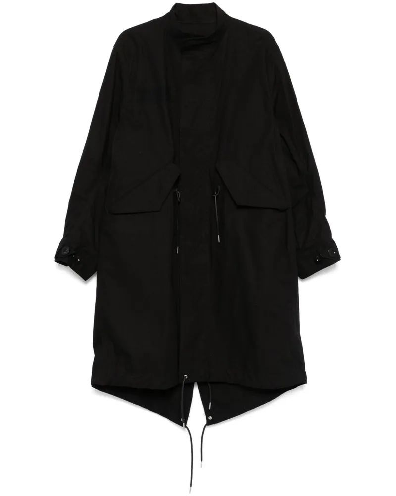 Sacai Ripstop-Mantel Schwarz