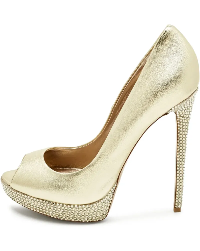 Le Silla Plateau-Sandalen mit Kristallen - Gold Gold