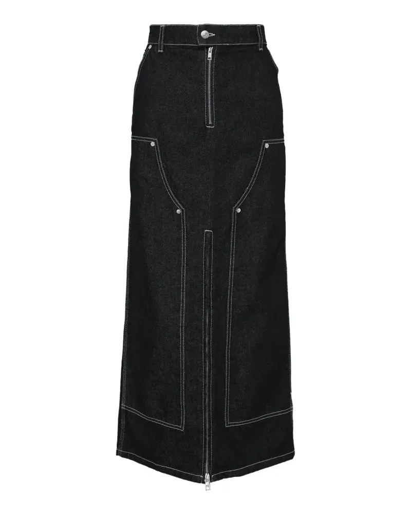 MSGM contrast-stitch denim skirt - Blau Blau