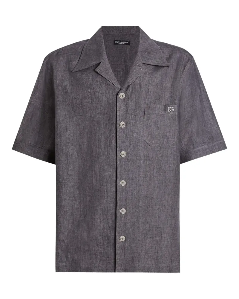 Dolce & Gabbana Hemd aus Leinen - Grau Grau