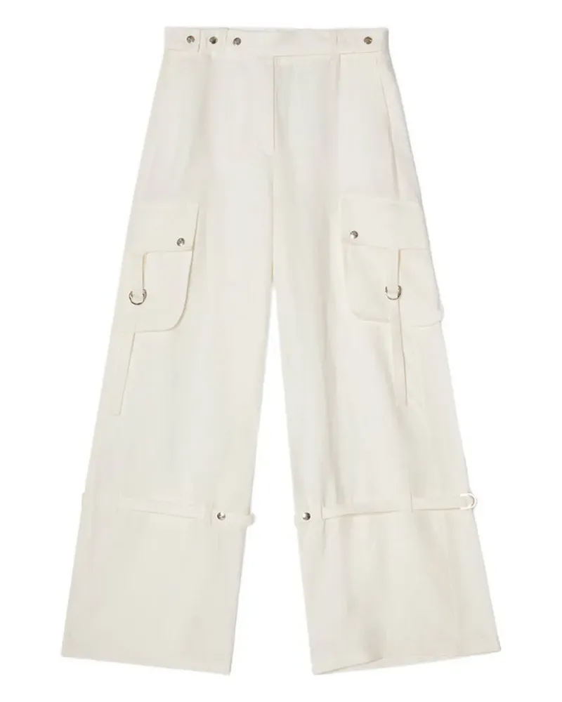 Teurn Studios cargo-pocket strap-detail trousers - Weiß Weiß