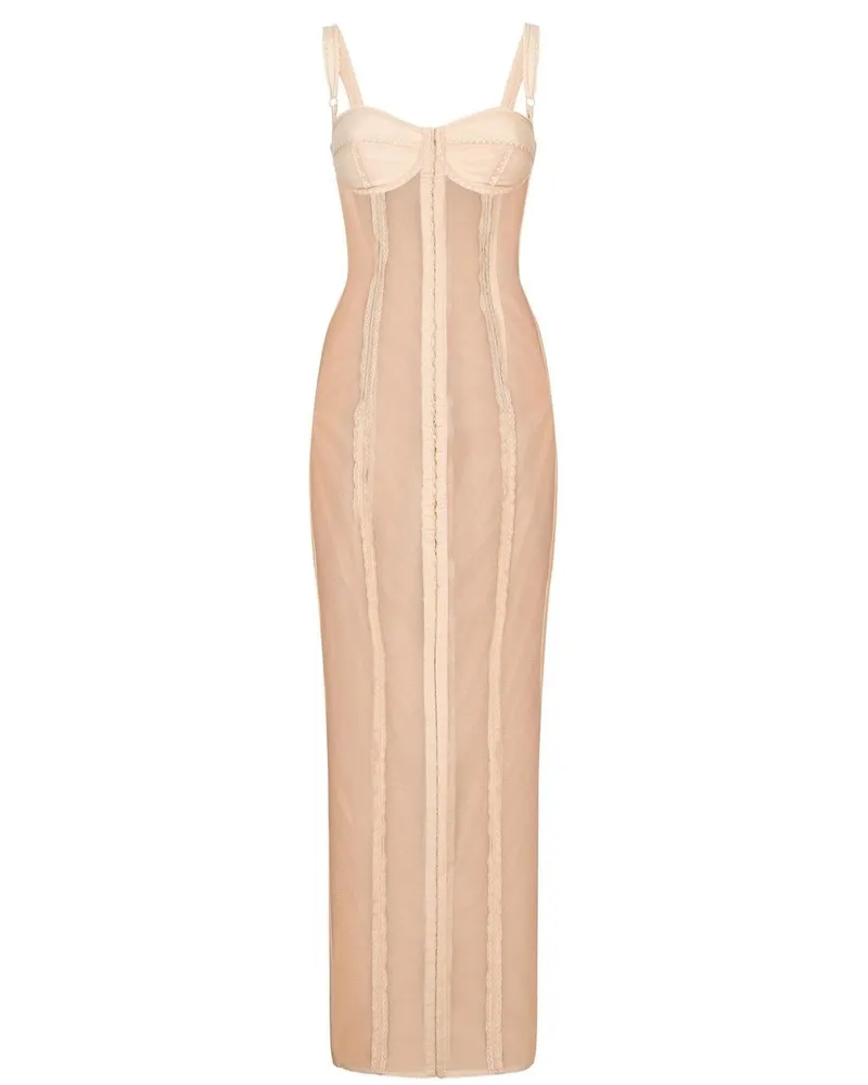 Dolce & Gabbana KIM DOLCE&GABBANA Bustier-Midikleid - Nude Nude