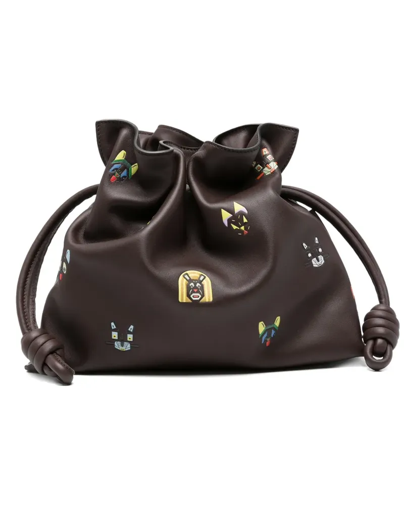 Loewe Mittelgroße Flamenco Clutch - Braun Braun