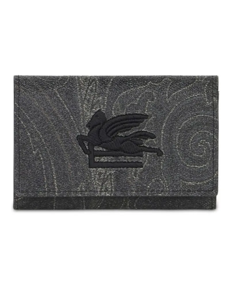 Etro Paisley Portemonnaie - Schwarz Schwarz