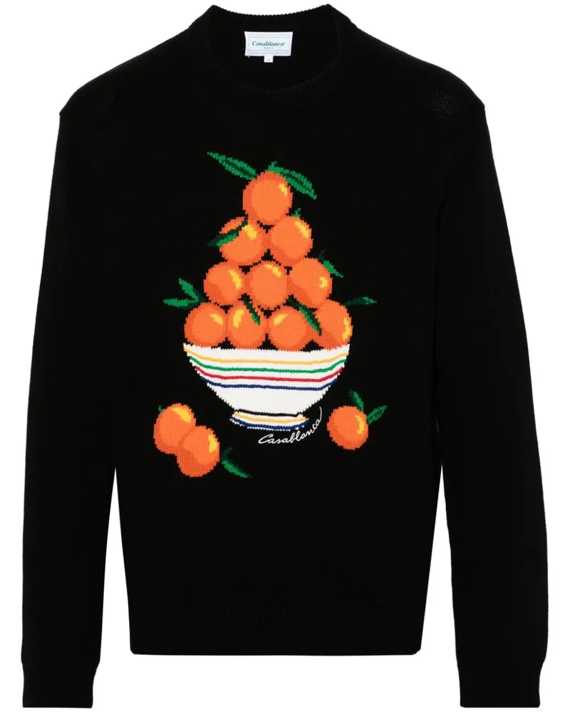Casablanca Paris Pyramide D'Oranges Intarsien-Pullover - Schwarz Schwarz