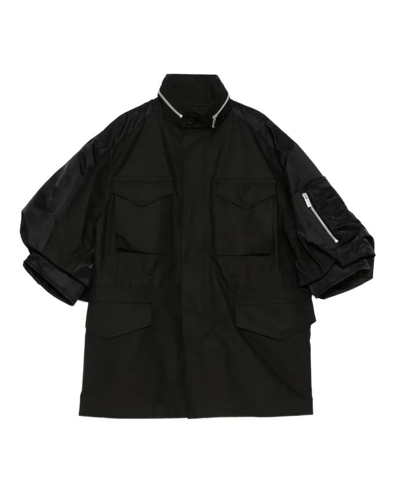 Sacai Kurzärmelige Jacke - Schwarz Schwarz