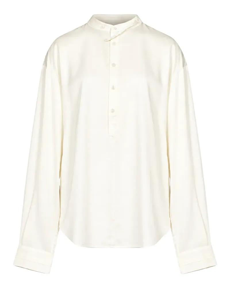 Entire Studios mandarin-collar long-sleeve shirt - Nude Nude