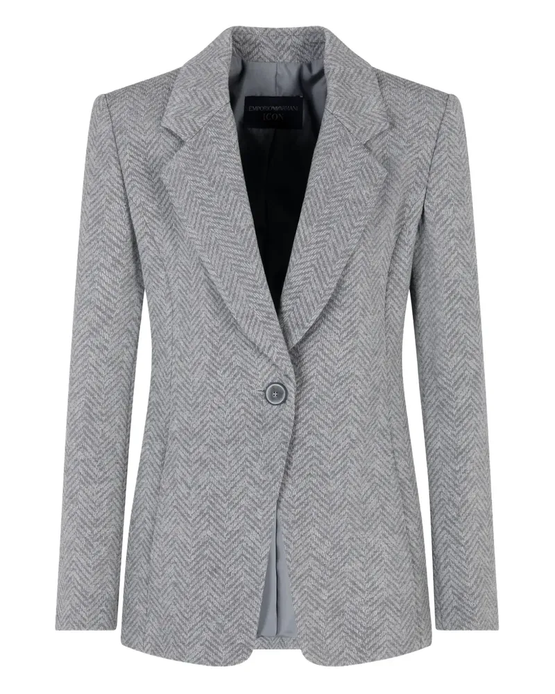 Emporio Armani Sakko mit Fischgrätenmuster - Grau Grau