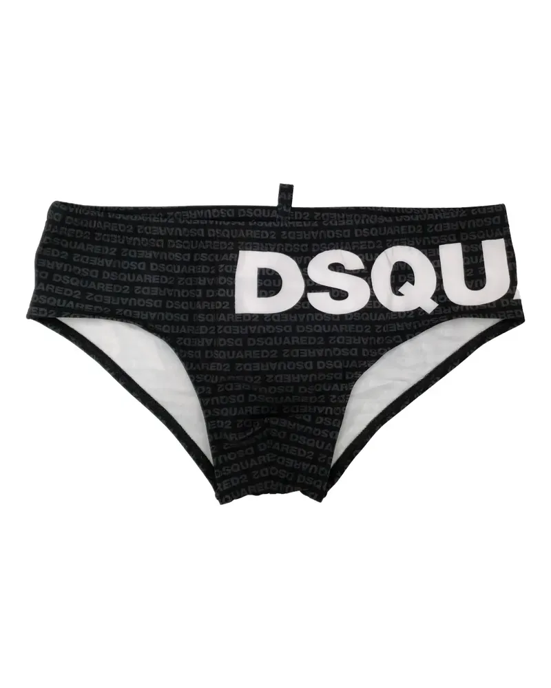Dsquared2 Badehose mit Logo-Print - Schwarz Schwarz