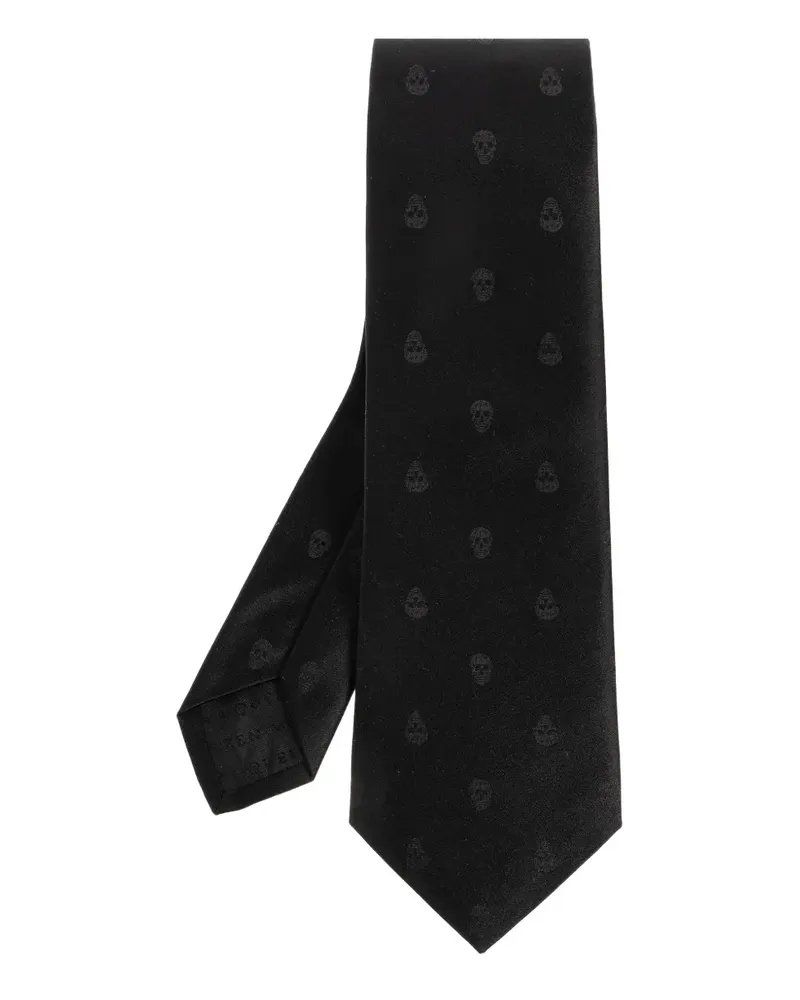 Alexander McQueen skull-print tie - Schwarz Schwarz