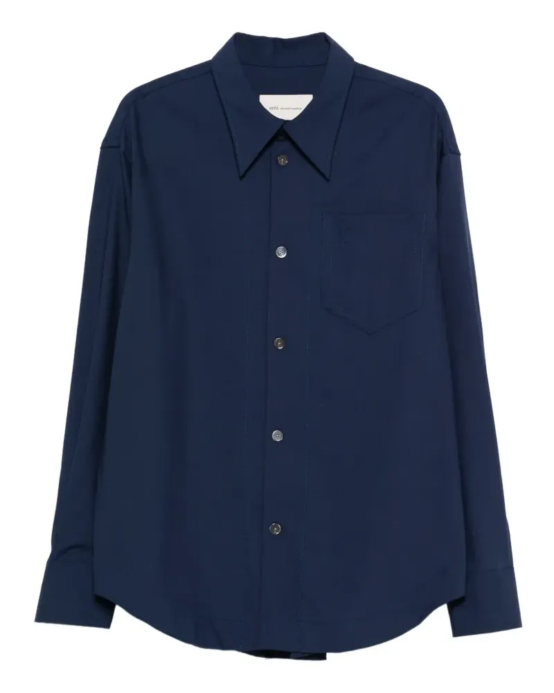 AMI Paris Hemd mit Brusttasche - Blau Blau