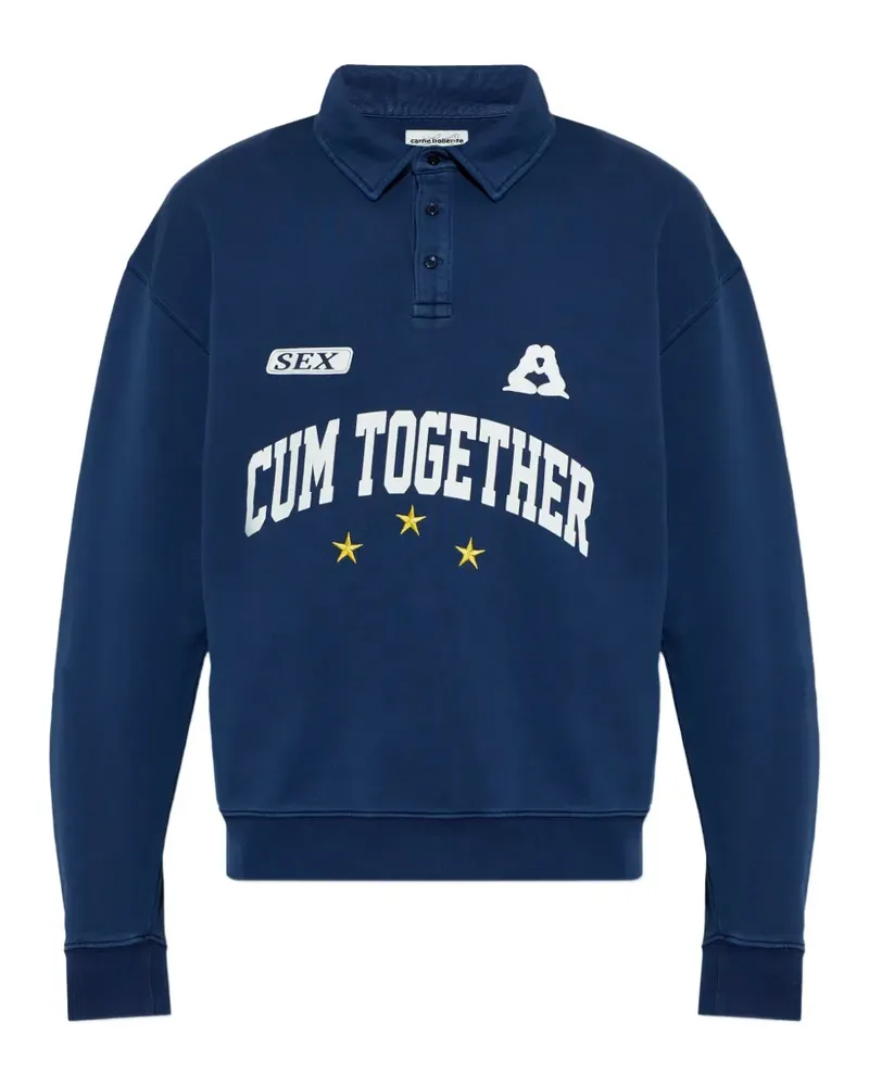 Carne Bollente half-button polo shirt - Blau Blau