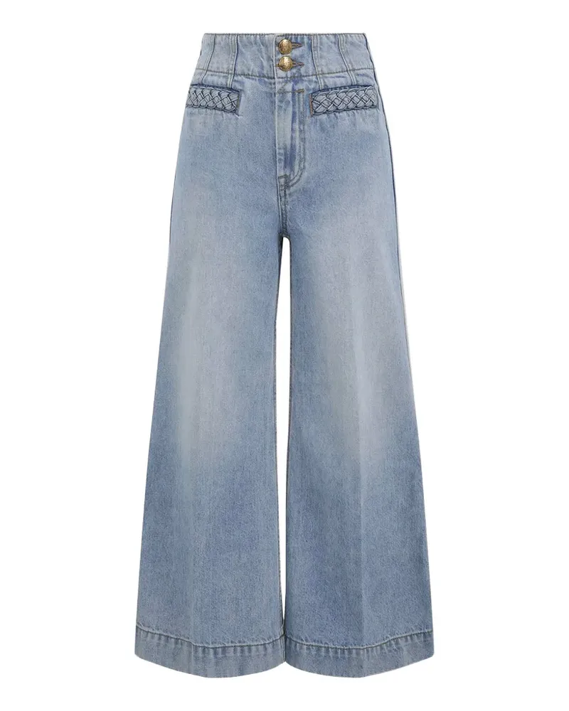 Zimmermann Weite Indra Jeans mit Flechtbesatz - Blau Blau