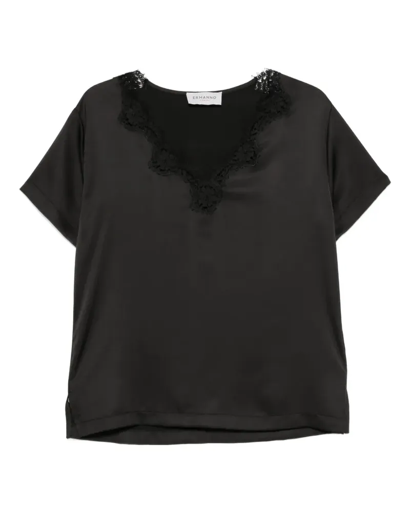 Ermanno Scervino Top mit V-Ausschnitt - Schwarz Schwarz