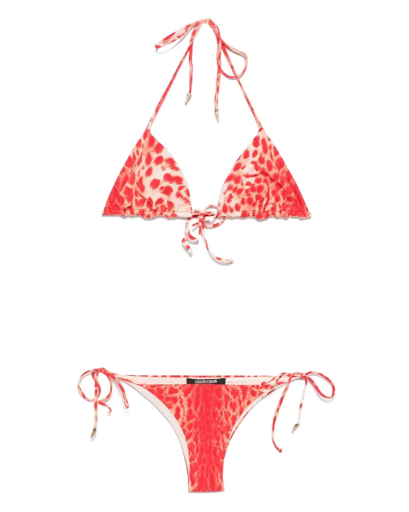 Roberto Cavalli Bikini mit Jaguar Skin-Print - Rot Rot