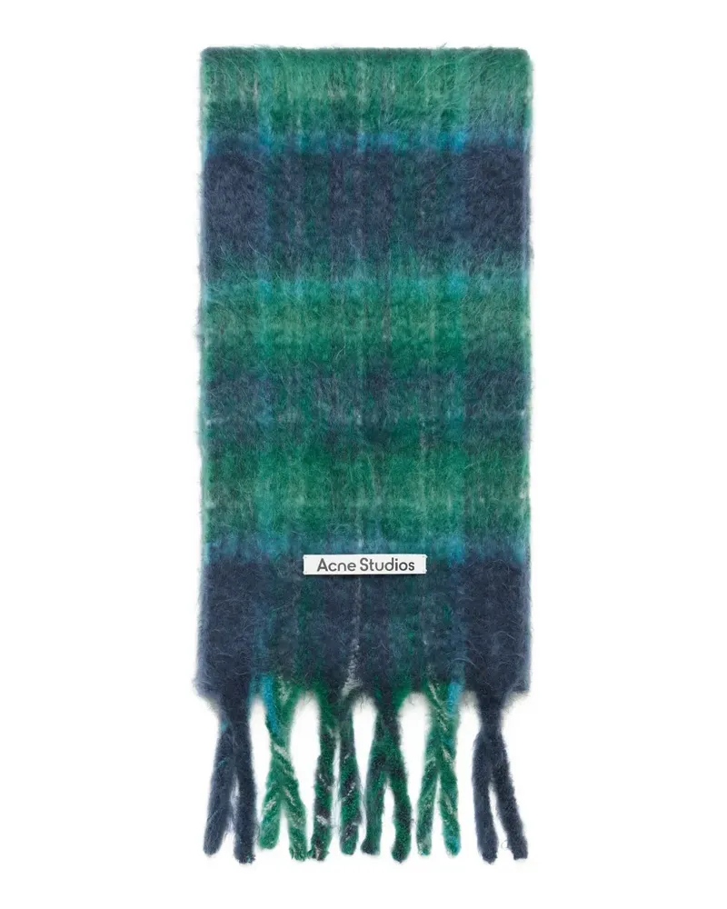 Acne Studios Karierter Schal mit Fransen - Blau Blau