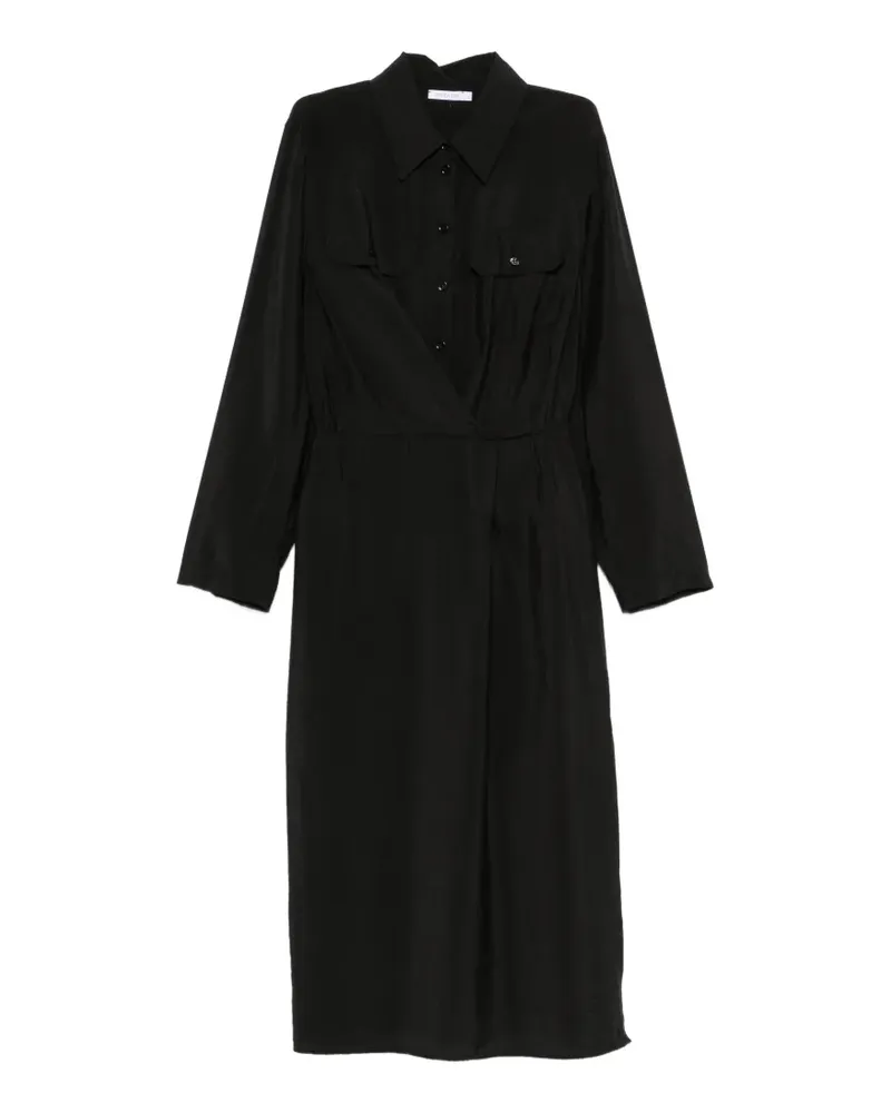 Patrizia Pepe Midikleid mit langen Ärmeln - Schwarz Schwarz