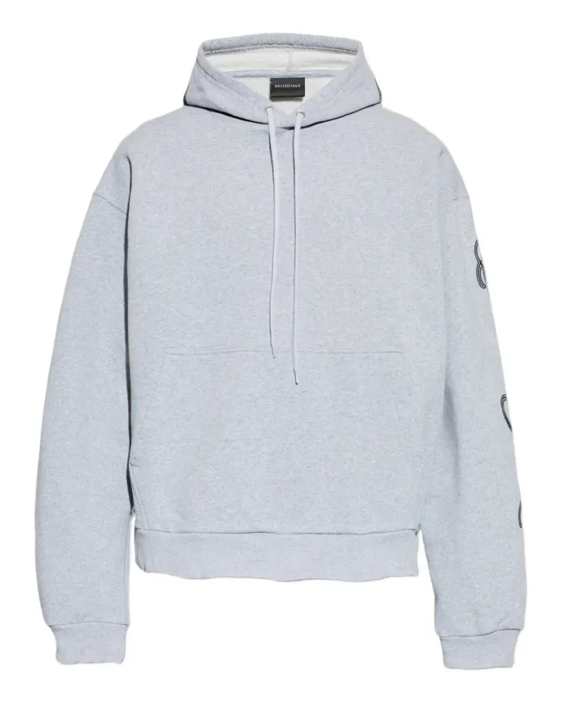 Balenciaga Hoodie mit kursivem Logo - Grau Grau