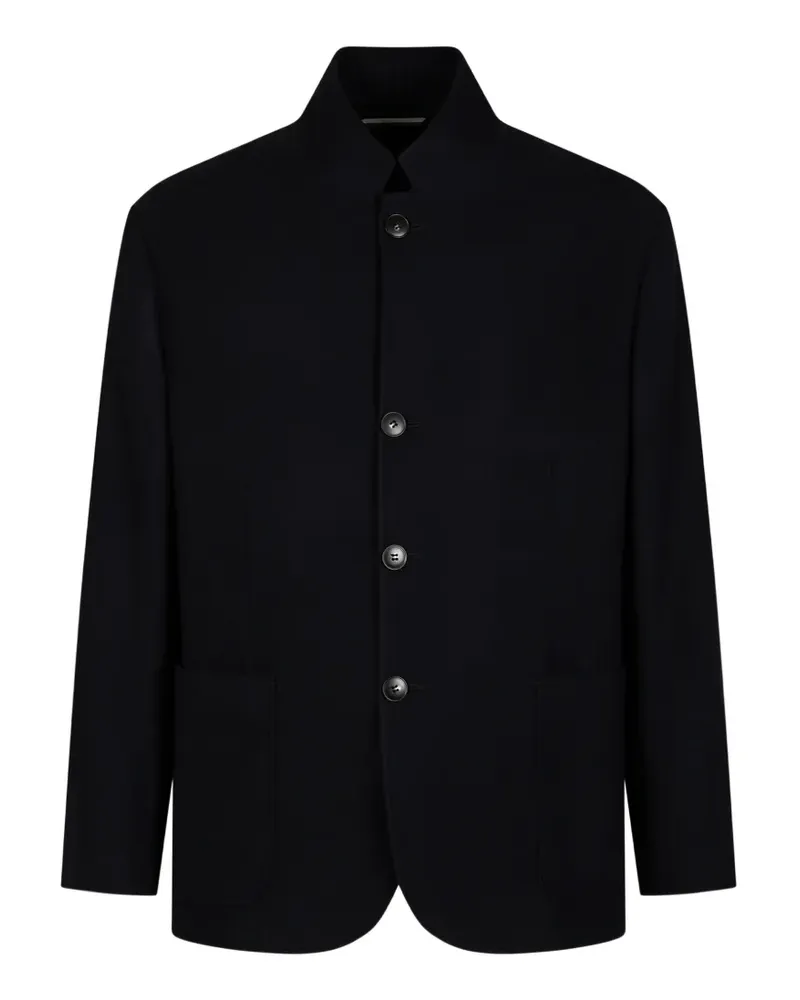 Canali Mantel mit Stehkragen - Schwarz Schwarz