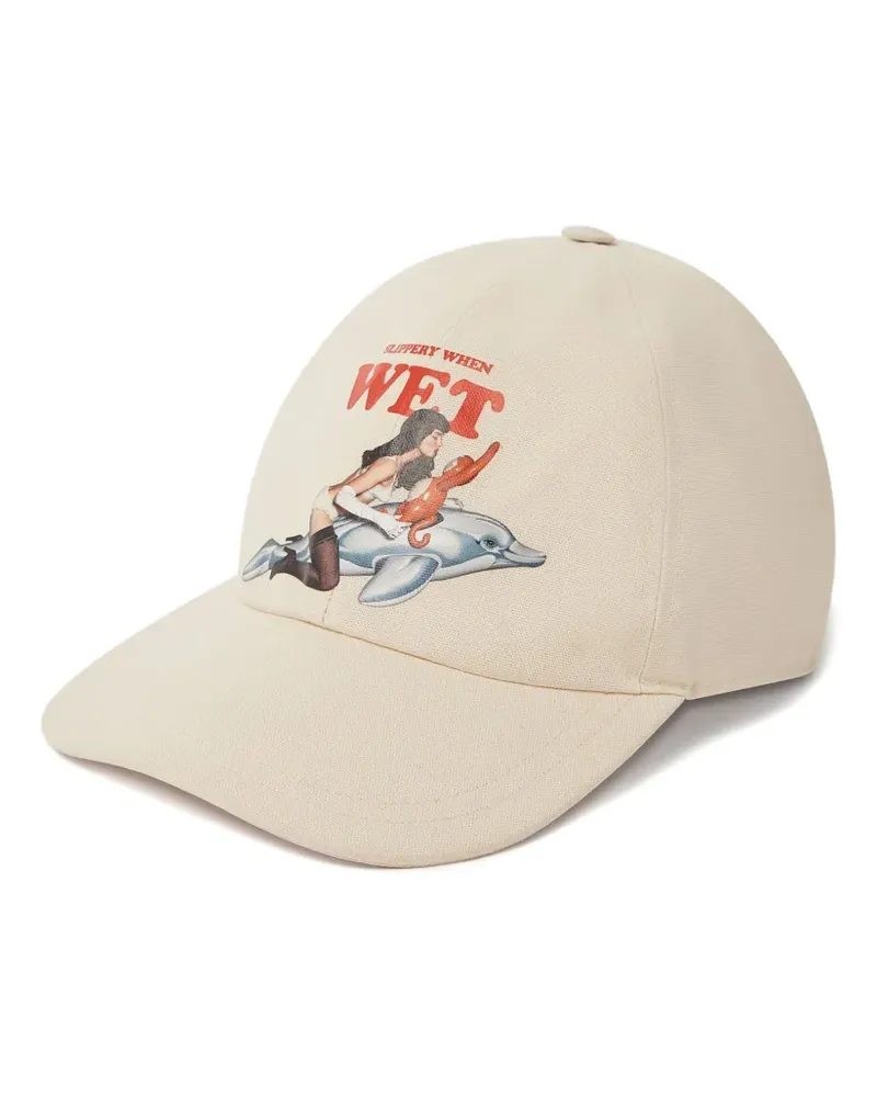 Stella McCartney Baseballkappe mit grafischem Print - Nude Nude