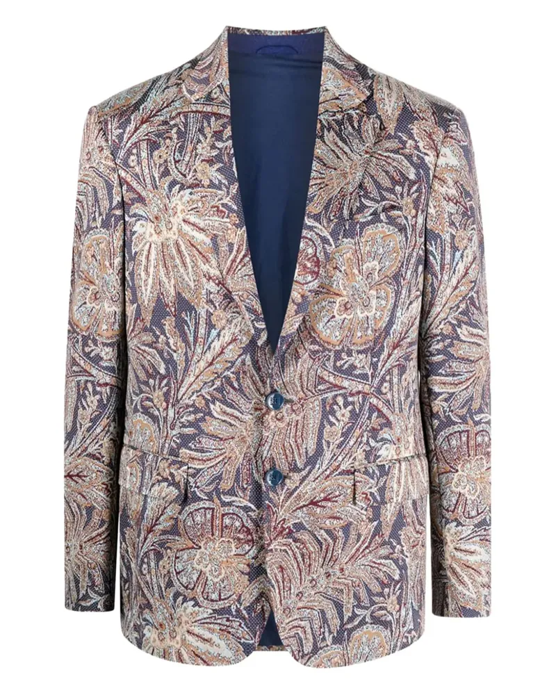 Etro Sakko mit Paisley-Jacquardmuster - Blau Blau