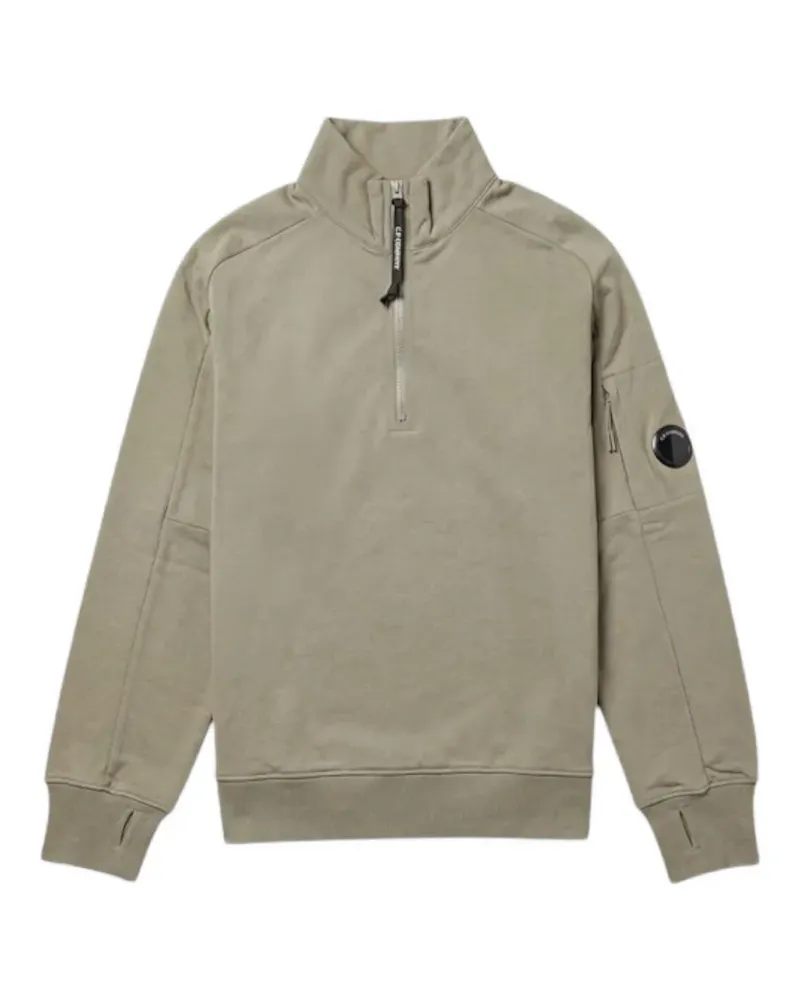 C.P. Company Pullover mit Lens-Detail und Viertelreißverschluss - Grün Grün