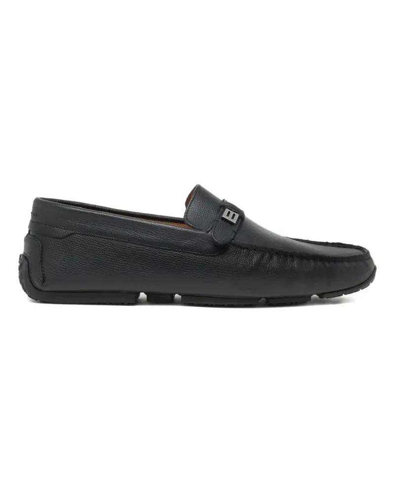 Bally Pilot Driver Loafer aus strukturiertem Leder - Schwarz Schwarz