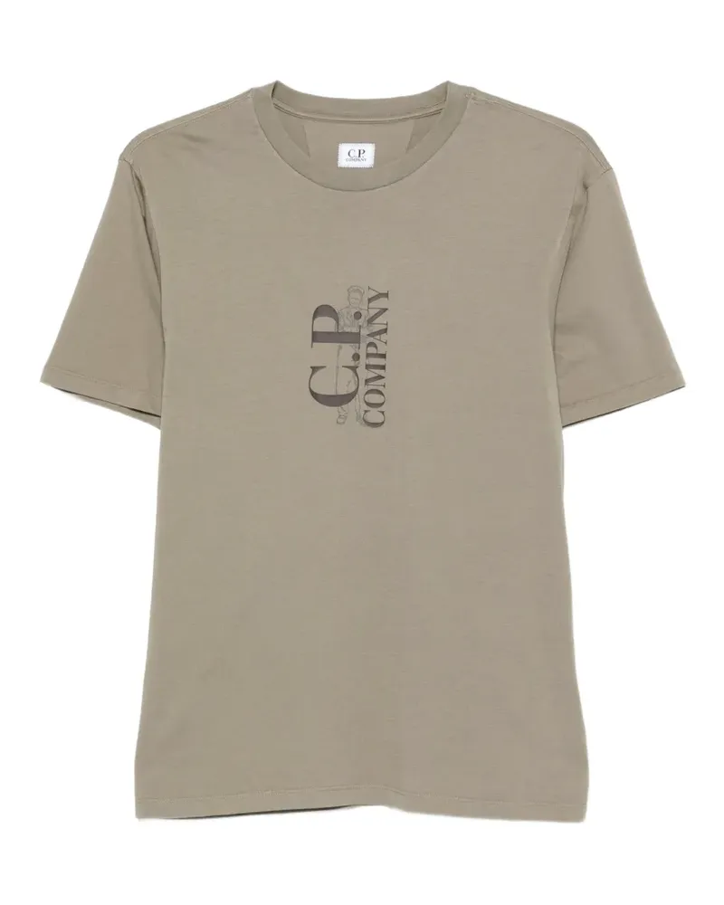 C.P. Company Kurzärmeliges T-Shirt mit Logo-Print - Grau Grau