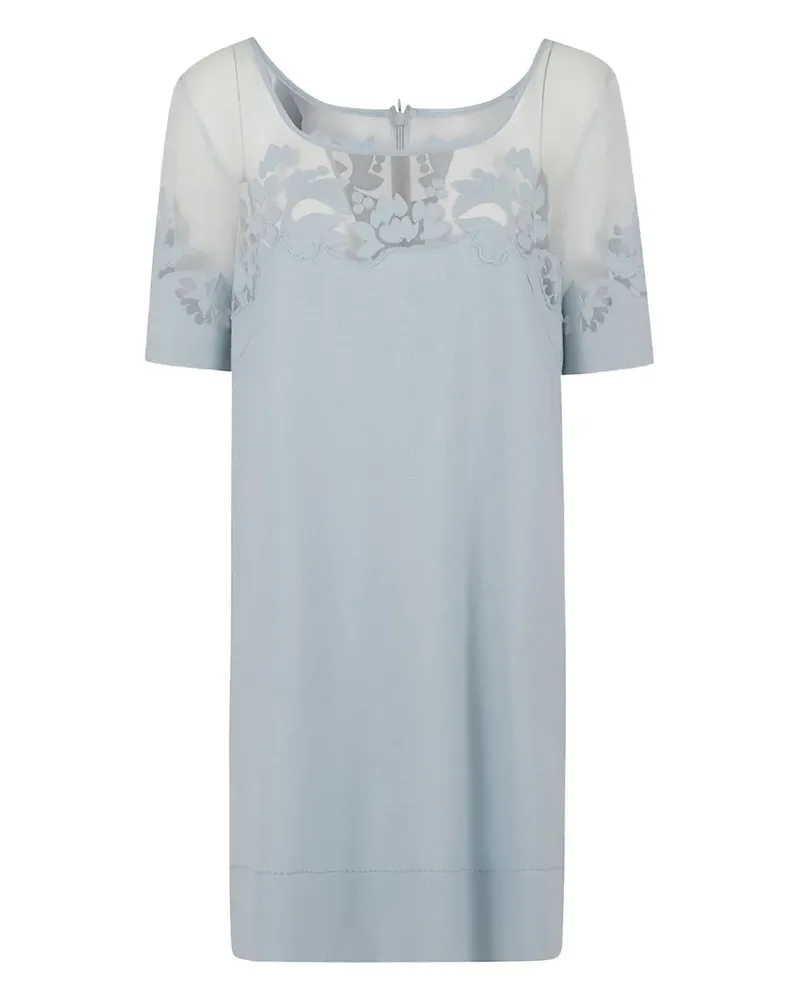 Ermanno Scervino Kleid mit Blumenapplikation - Blau Blau