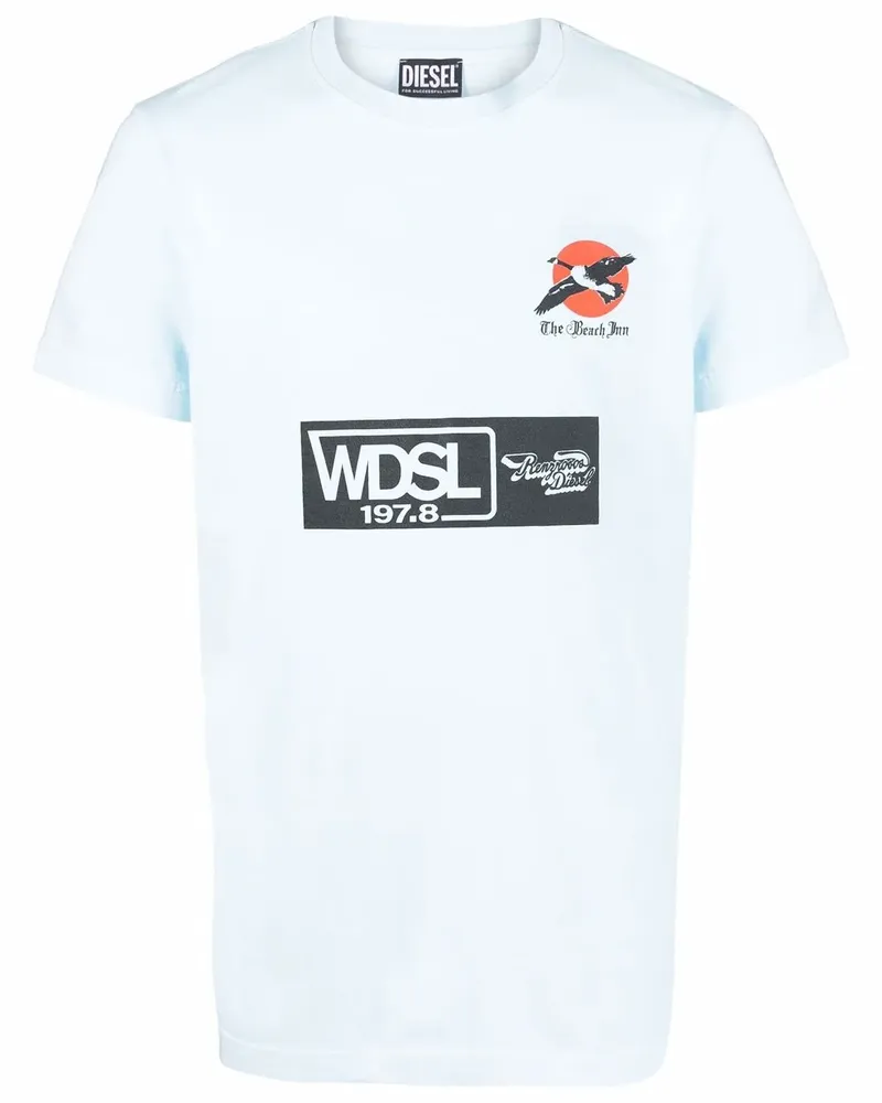 Diesel T-Shirt mit Logo-Print - Blau Blau