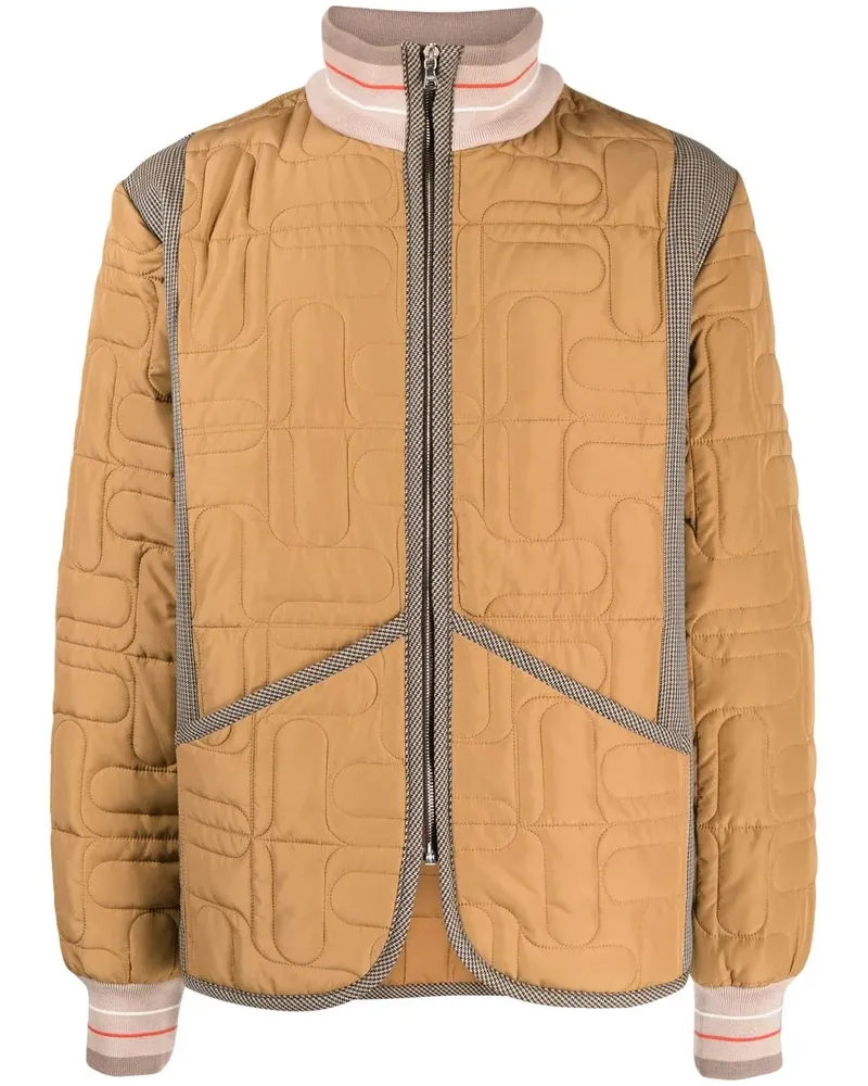 Wales Bonner Gefütterte Jacke mit Kontrasteinsätzen - Braun Braun