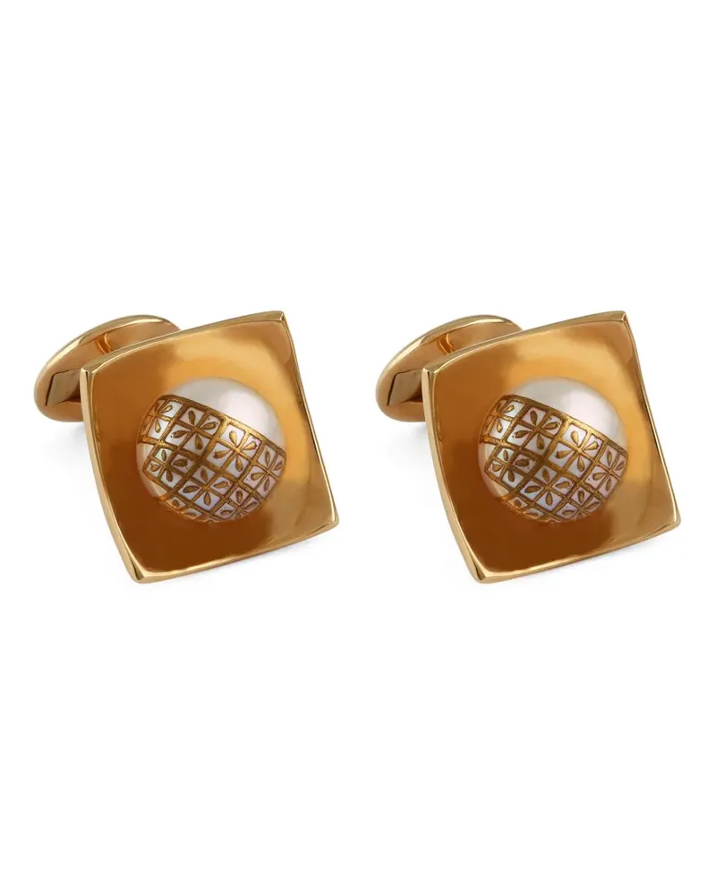 Tateossian 18kt Maki-e Rotgold-Manschettenknöpfe mit Perlen Gold