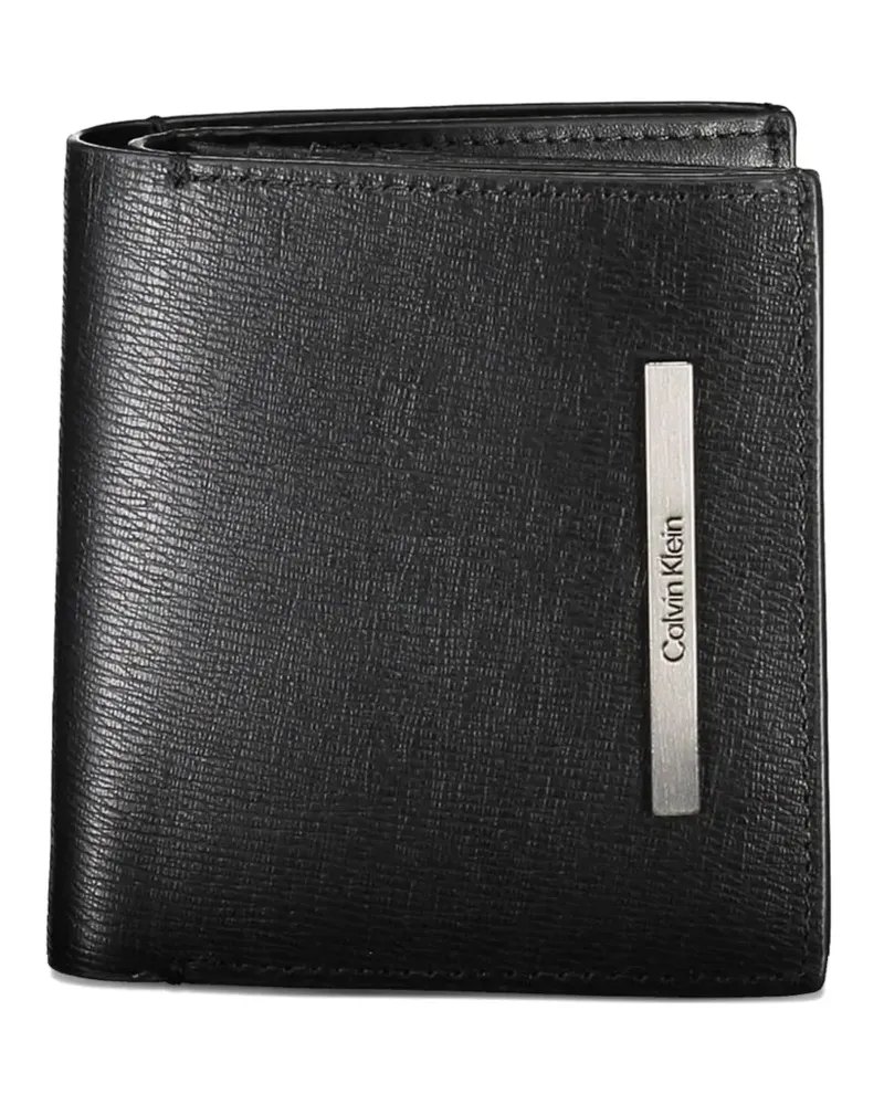 Calvin Klein logo-plate bifold wallet - Schwarz Schwarz